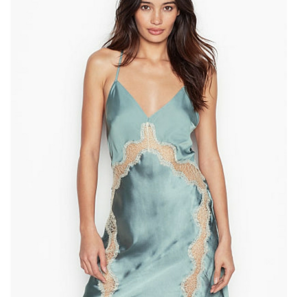 Victoria secret satin & lace slip dress